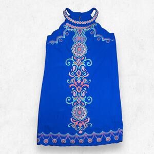 GB Gianni Bini Girls‎ Blue Dress Size XL Sleeveless Ethnic Embroidery Back Zip